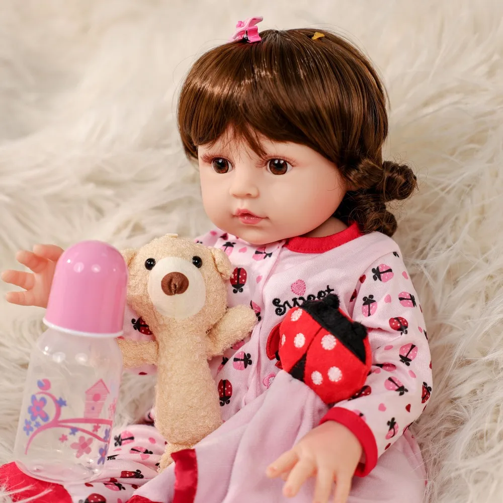 

Cloveray 20 inch Classic kawaii Full Body Vinyl Realistic Reborn Baby Doll Super Cute Vinyl Doll High Quality Kid XmasGift