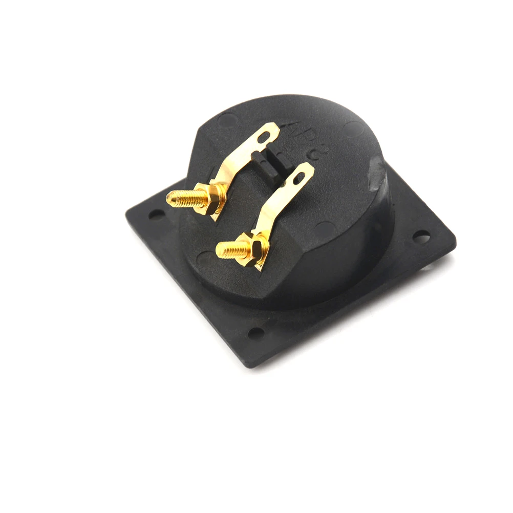 （NEW）1PCS New Square Shape Double Binding Post Type Speaker Box Gold Terminal Cup Black Two-position Accessories