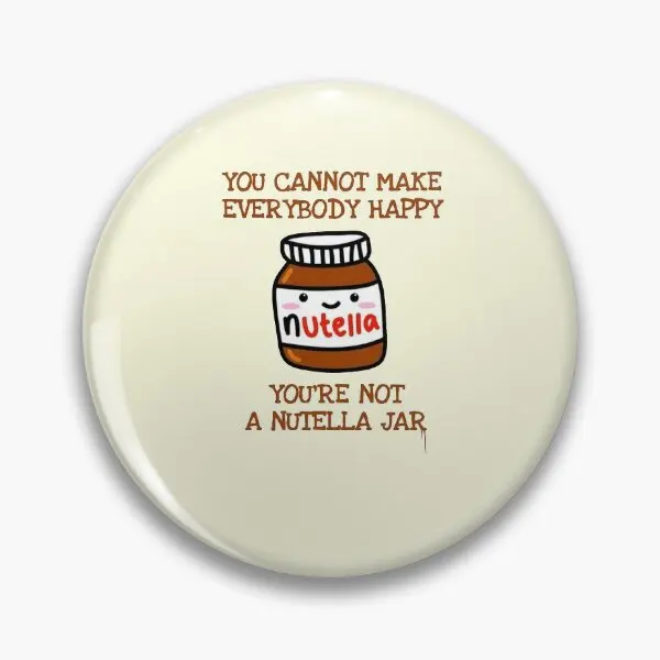 Happy Nutella Jar  Soft Button Pin Decor Clothes Collar Brooch Cute Women Fashion Metal Cartoon Hat Lapel Pin Badge Gift Lover