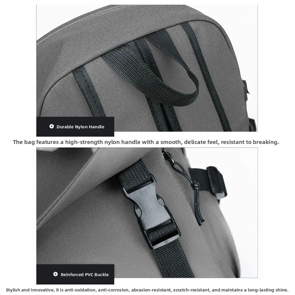 

Large Capacity Men's Shoulder Bag Multi Pocket Wear-Resistant Students School Bag Solid Color Unisex Outdoor Storage Bag