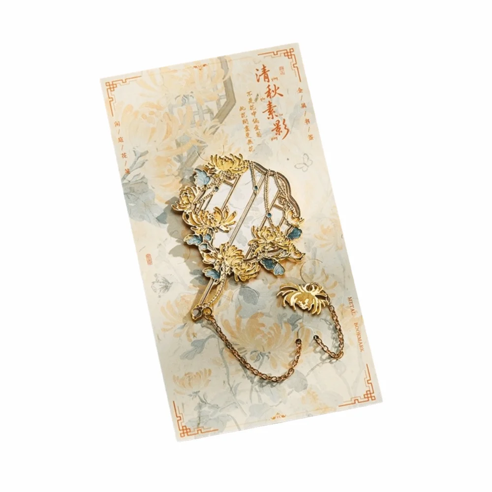 Metal Hollow Metal Bookmark With Tassel Classical Aesthetic Hollow Bookmark Creative Practical Floral Painting Floral Bookmark
