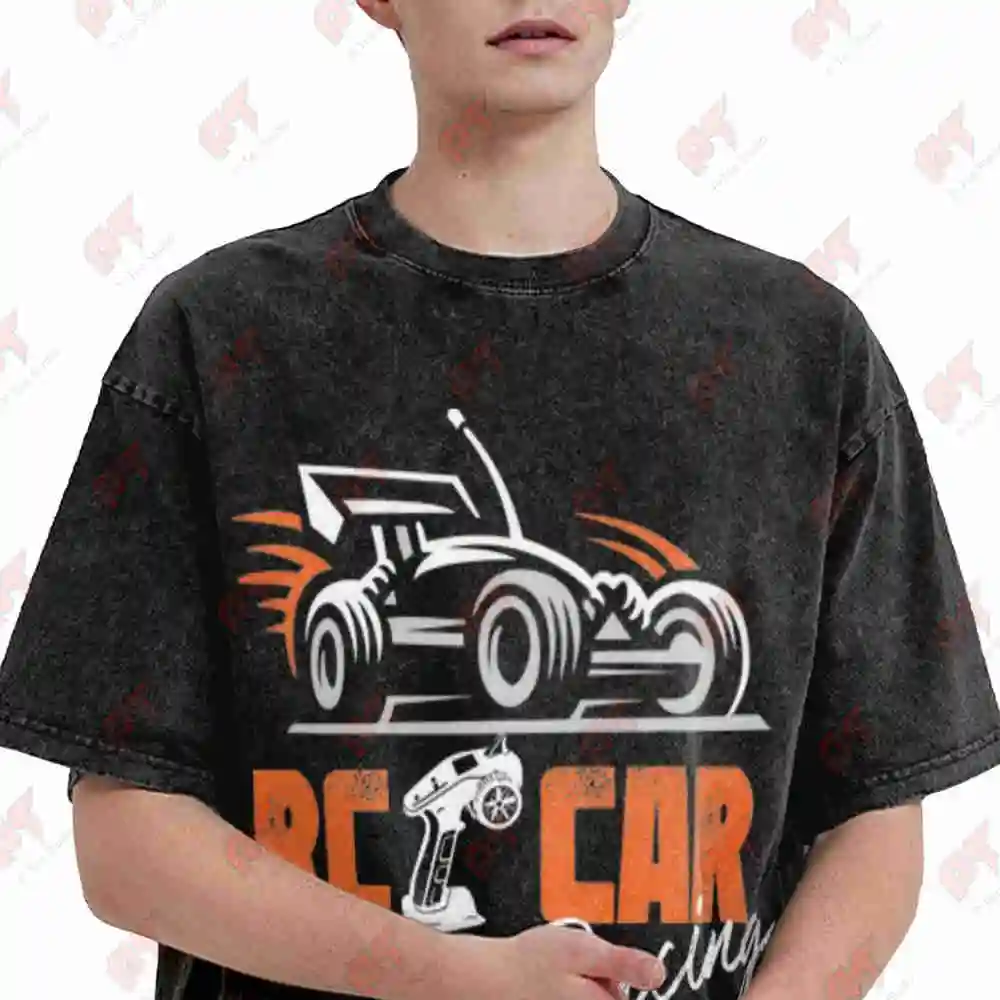 RC Car Racing Remote Control Buggy Vintage Washed Tee Pure Cotton T-Shirt