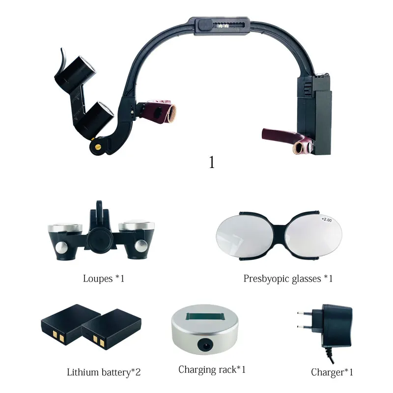 Dental Lupa Magnification Binocular, Cirurgia Lupa cirúrgica com farol, Luz LED, Lupas médicas para dentista, 3.5X 6X