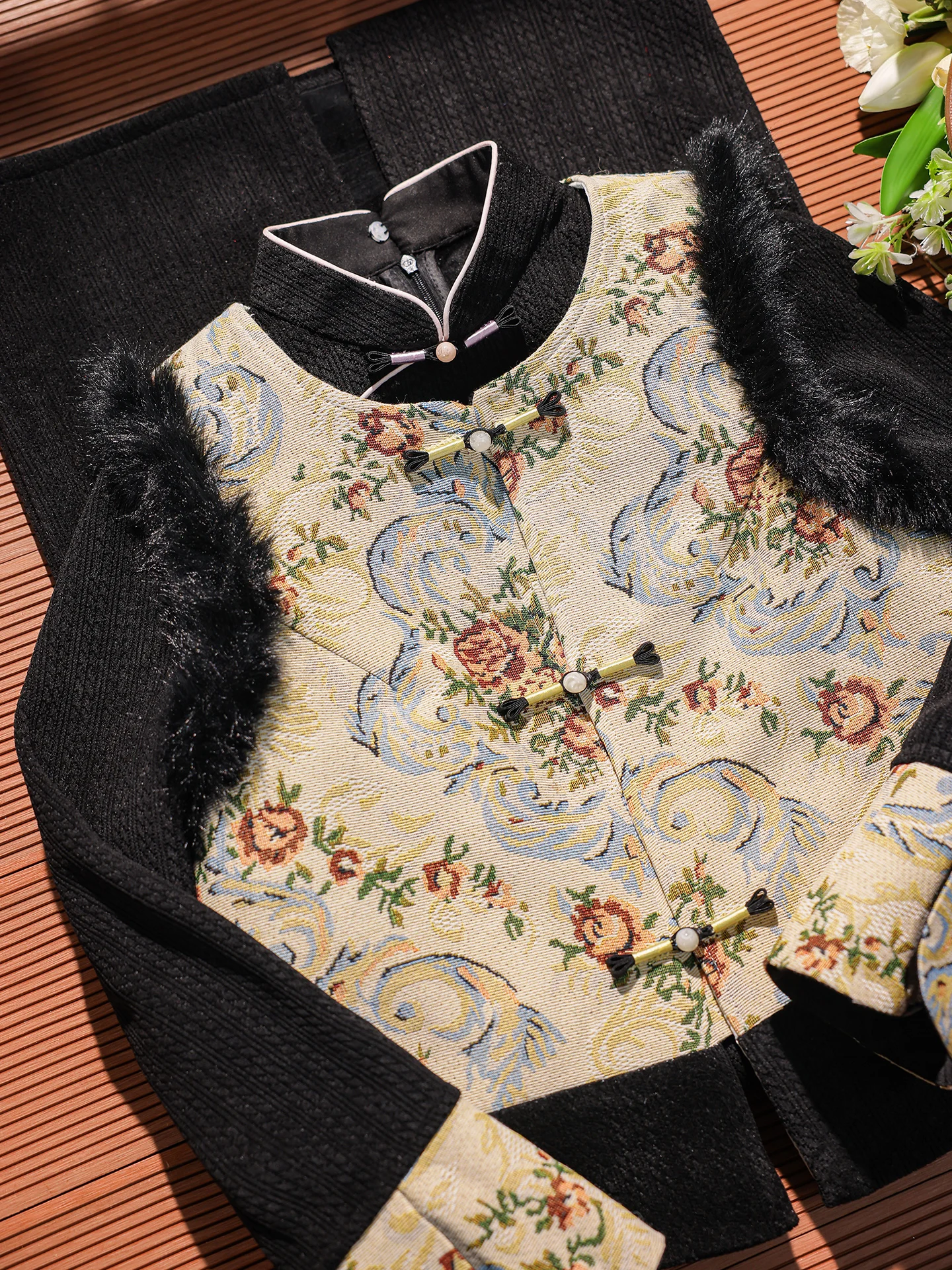 

Новинка: Улучшенный зимний комплект-халат Young Sle для женщин, винтажный ретро-стиль, длинное платье для новогодних посещений, черный