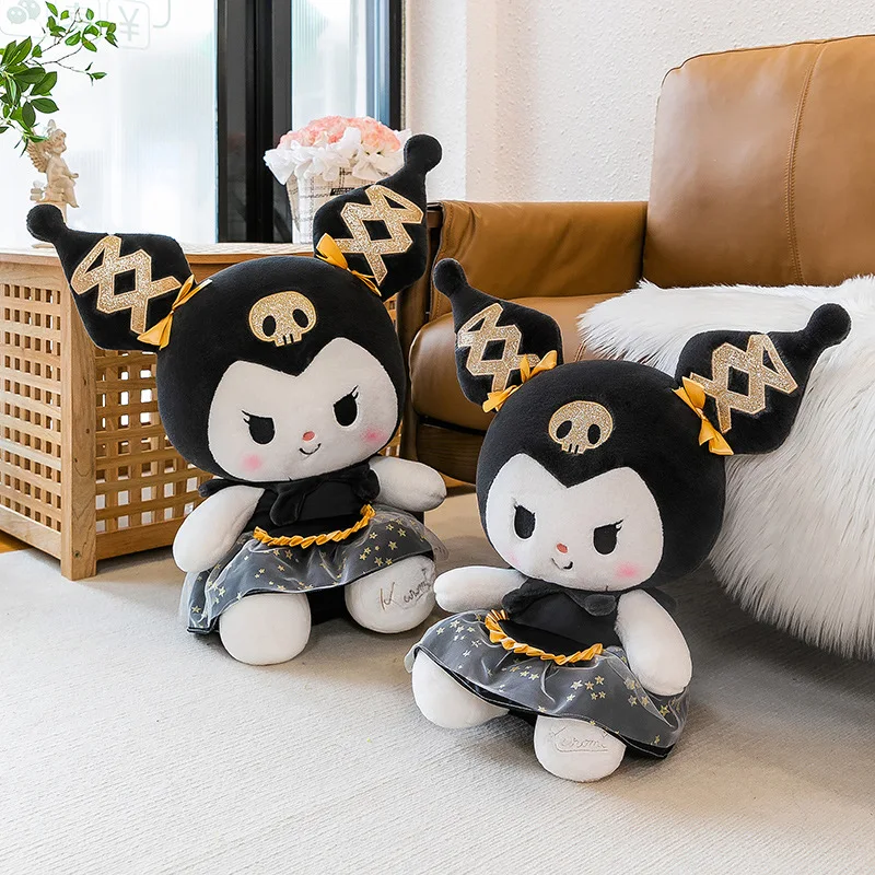 Large Black Gold Kuromi Plush Toy Sanrio Melody Doll Pillow Decoration Girl Birthday Gift