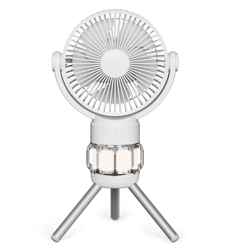 

Rechargeable Mini Fan USB Outdoor Camping Ceiling Fan LED Light Tripod Stand Desktop Fan A