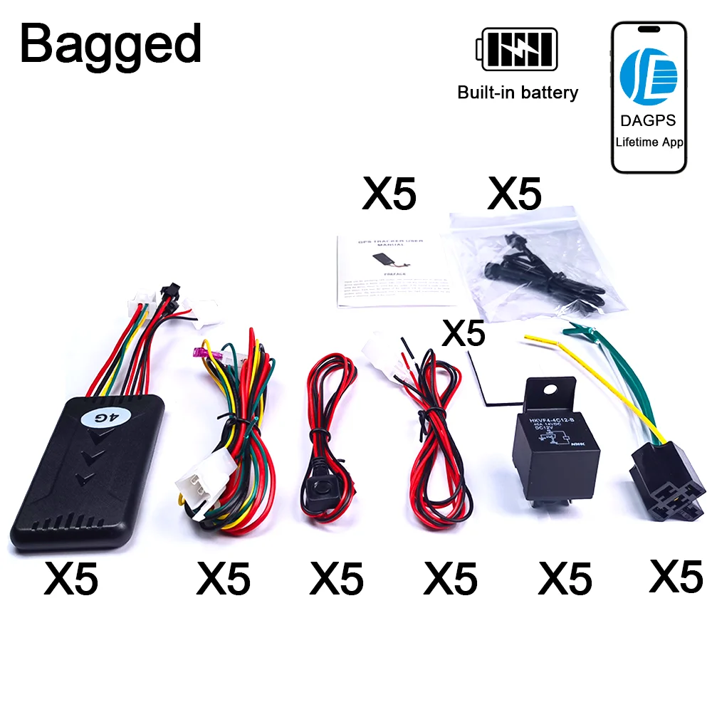 5pcs GT06 TK100 Gps Tracker for Vehicles SOS Alarm Remote Fuel Cut-off Door Opening Alarm Power Cut-off Alarm Move Alarm