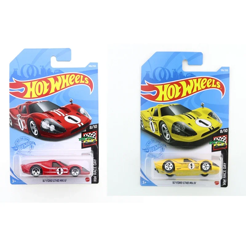 2021-106 2022-58 Hot Wheels 67 FORD GT40 MK IV Mini Alloy Coupe 1/64 Metal Diecast Model Car Kids Toys Gift