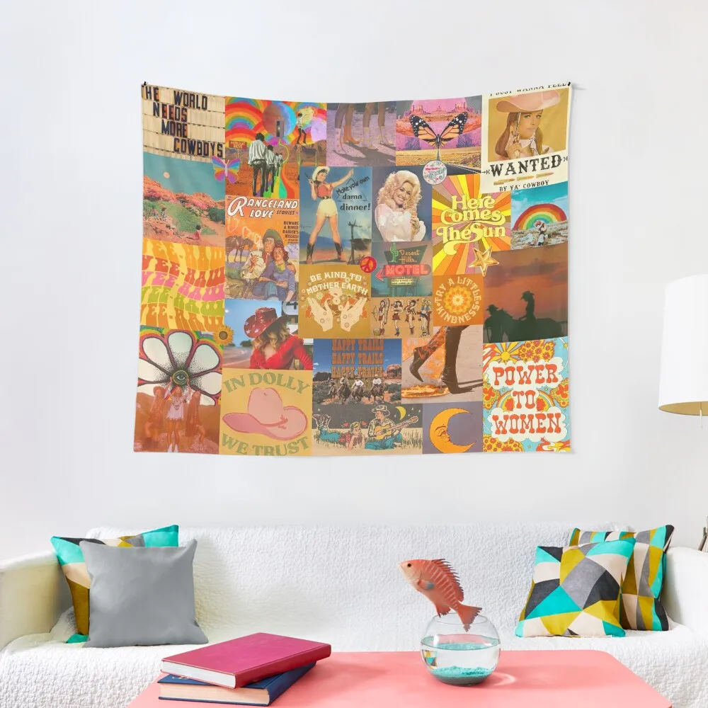 

Western Collage Tapestry Luxury Living Room Decoration Japanese Room Decor Aesthetic Room Decor Korean Tapestry