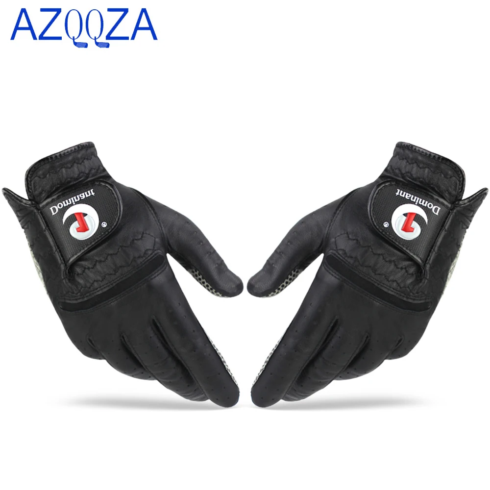 1Pair Men's Golf Gloves Soft Leather Sheepskin Left Right Hand Sport Grip Gloves Anti-skid Beginner Practice Golf Accessories