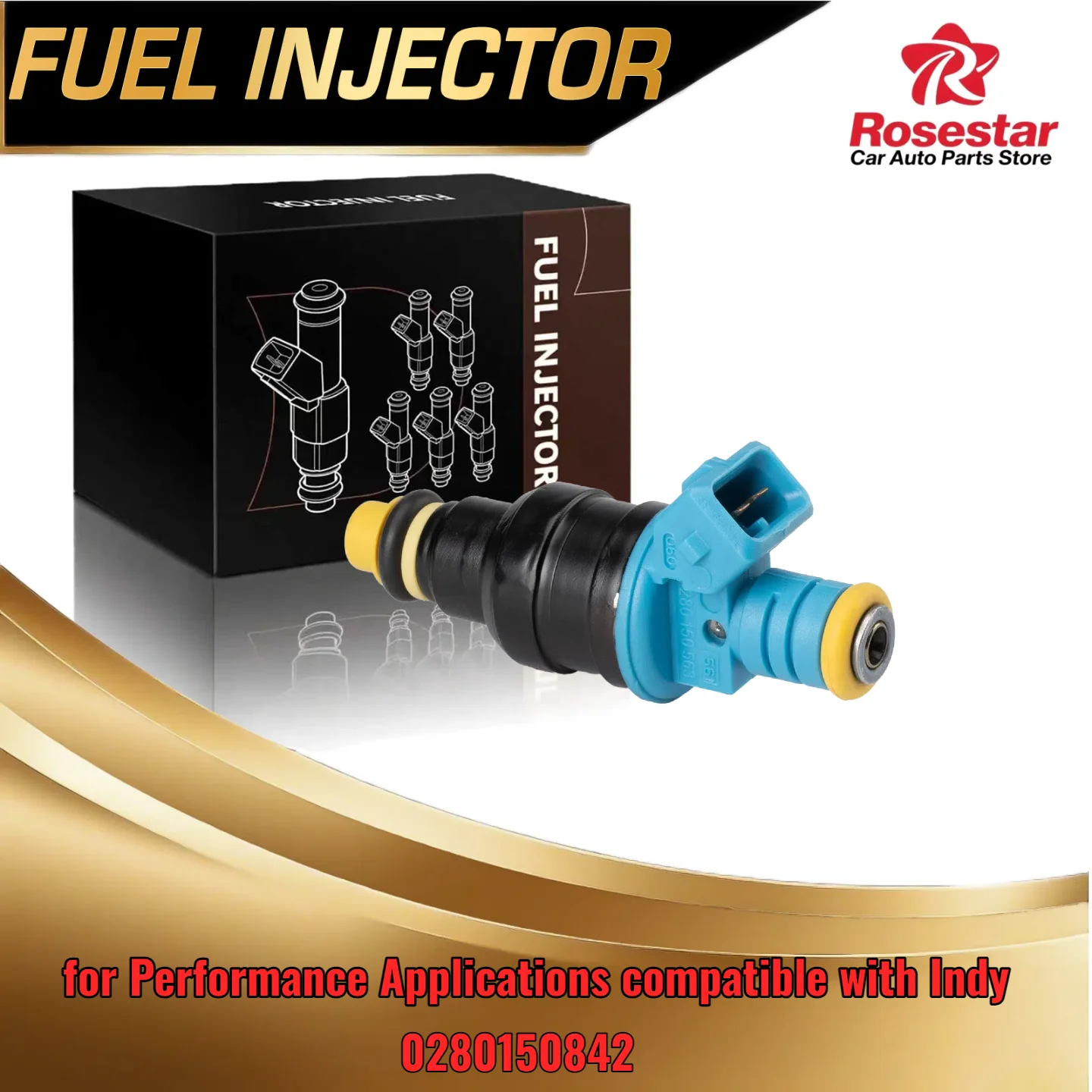 

High Flow Fuel Injector 1680cc 160lb for CNG Conversion Compatible with 1600cc 152lb Indy Blue and OEM 0280150842