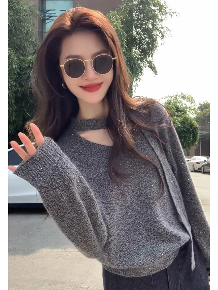 Koreanische Sle Lange Sve Gestrickte Pullover frauen Frühling Herbst Neue Weiche V-Ne Overhead Basis Schicht Sanfte Top Faionable