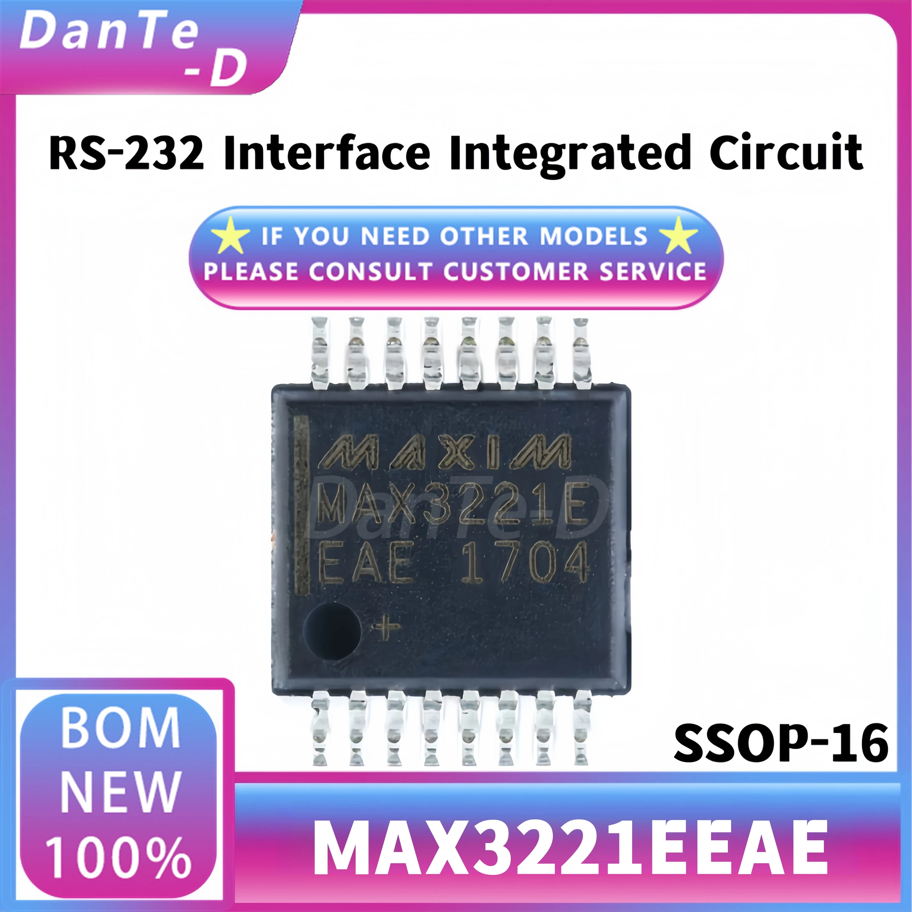 MAX3221EEAE+T New original MAX3221E SSOP-16 RS232 transceiver IC