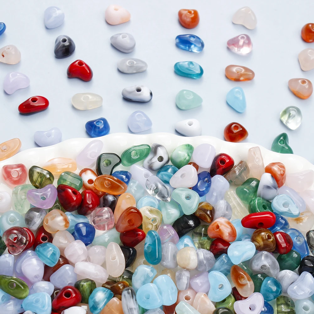 180 Stück gemischte unregelmäßige Acrylperlen 4-9mm bunte Kunststoff-Abstandsperlen für DIY-Schmuckherstellung, Armbänder, Bastelzubehör – Detail 9