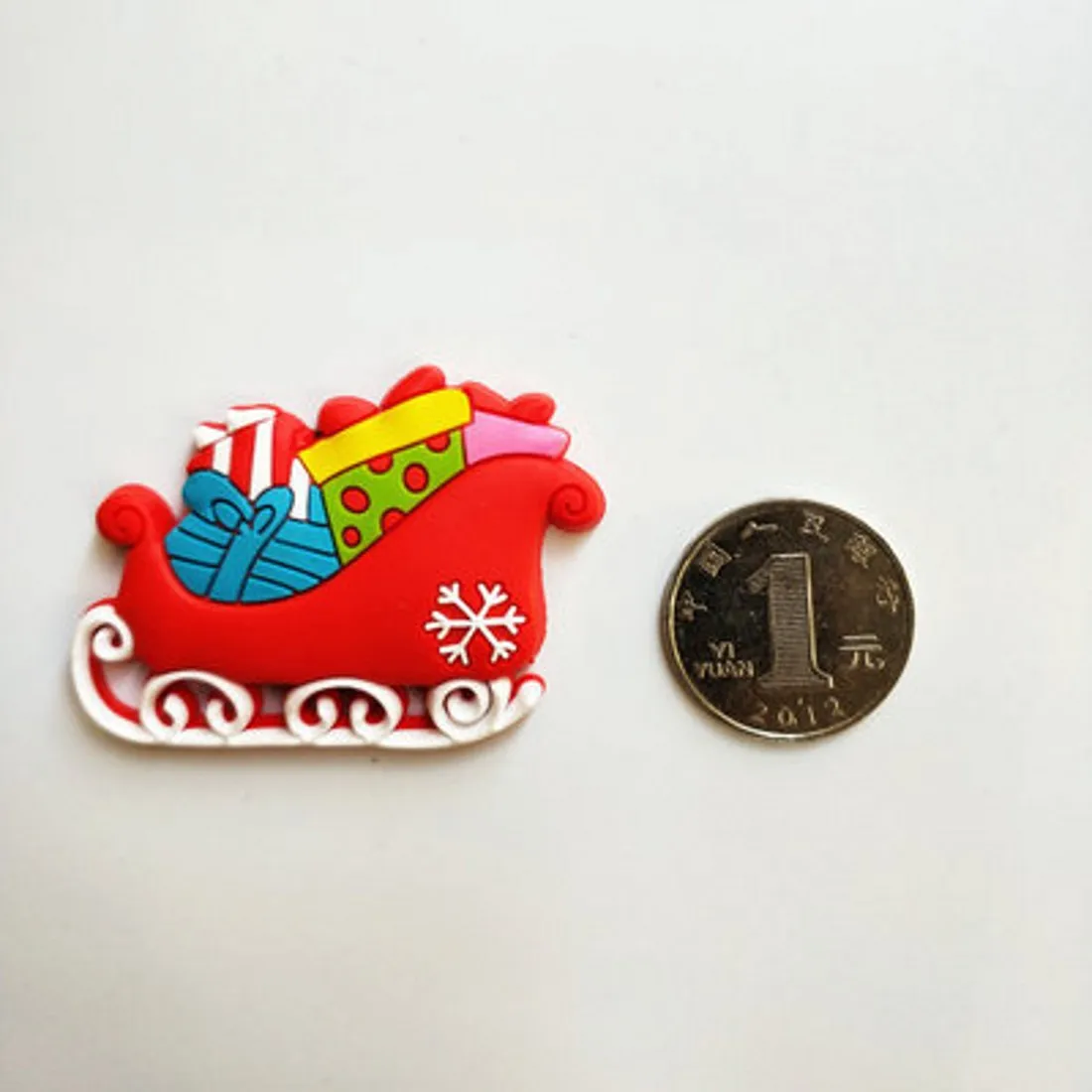 Lovely Cartoon Merry Christmas 5cm Small Size Kitchen PVC Refrigerator Magnetic New Year Celebration Home Stickers Decoration