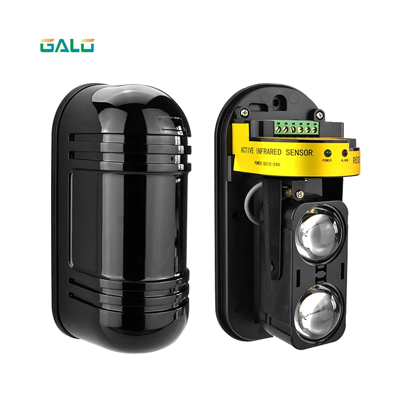 GALO Outdoor 10m~150m Wall Gate Window Photoelectric Infrared Double Beam Detector Perimeter Protection 2 Beam Infrared Sensor