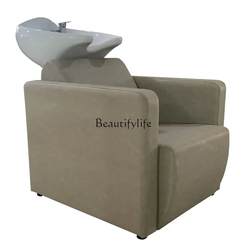 Silla de champú para salón de belleza, cama Facial de lujo Ligera y sencilla, Media tumbada, cama de lavado