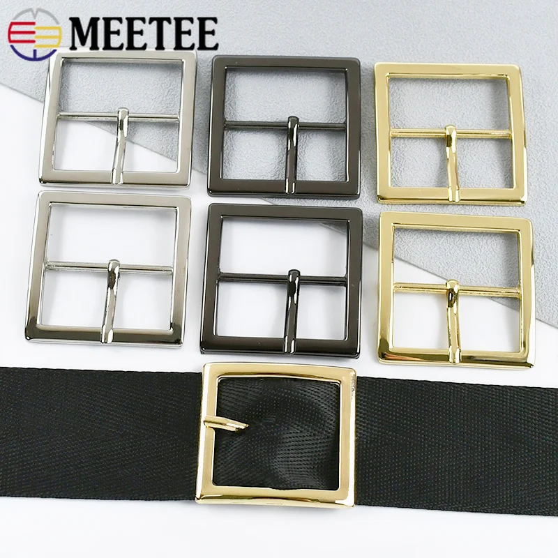 

5/10Pcs Meetee 16-38mm Metal Pin Buckles Belt Buckle Webbing Slider for Bag Strap Garment Waistband Adjust Hook DIY Accessories