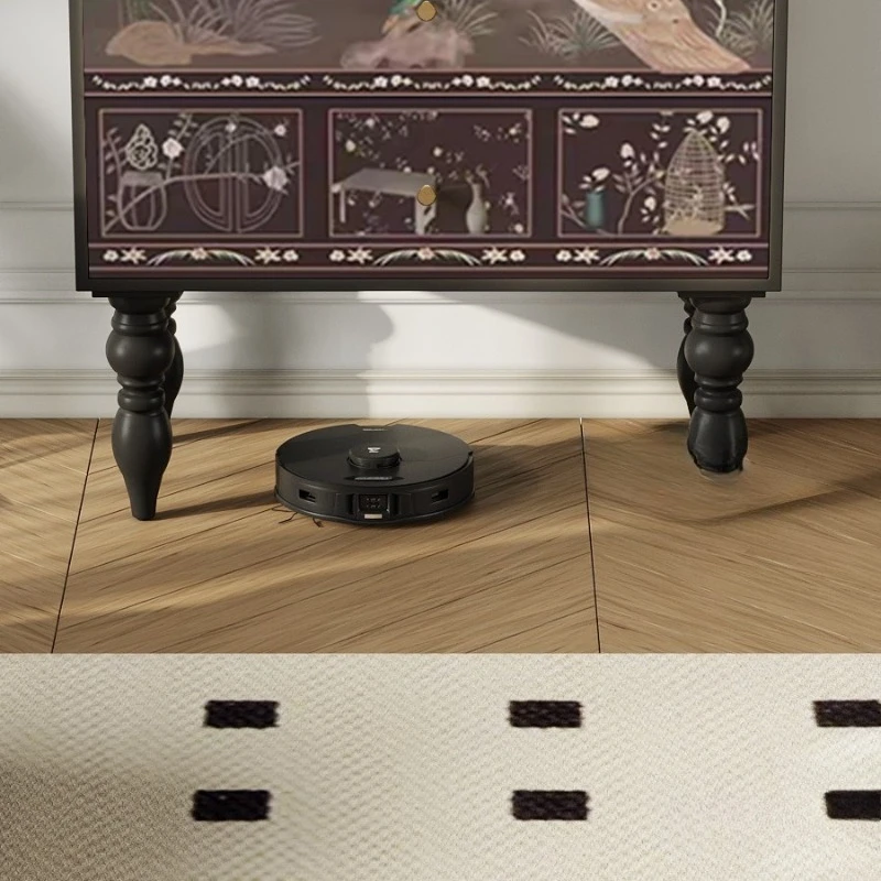 Armadietto decorativo dipinto medievale Stampa retrò cinese fissa, cassettiera per camera da letto in legno massello contro il muro