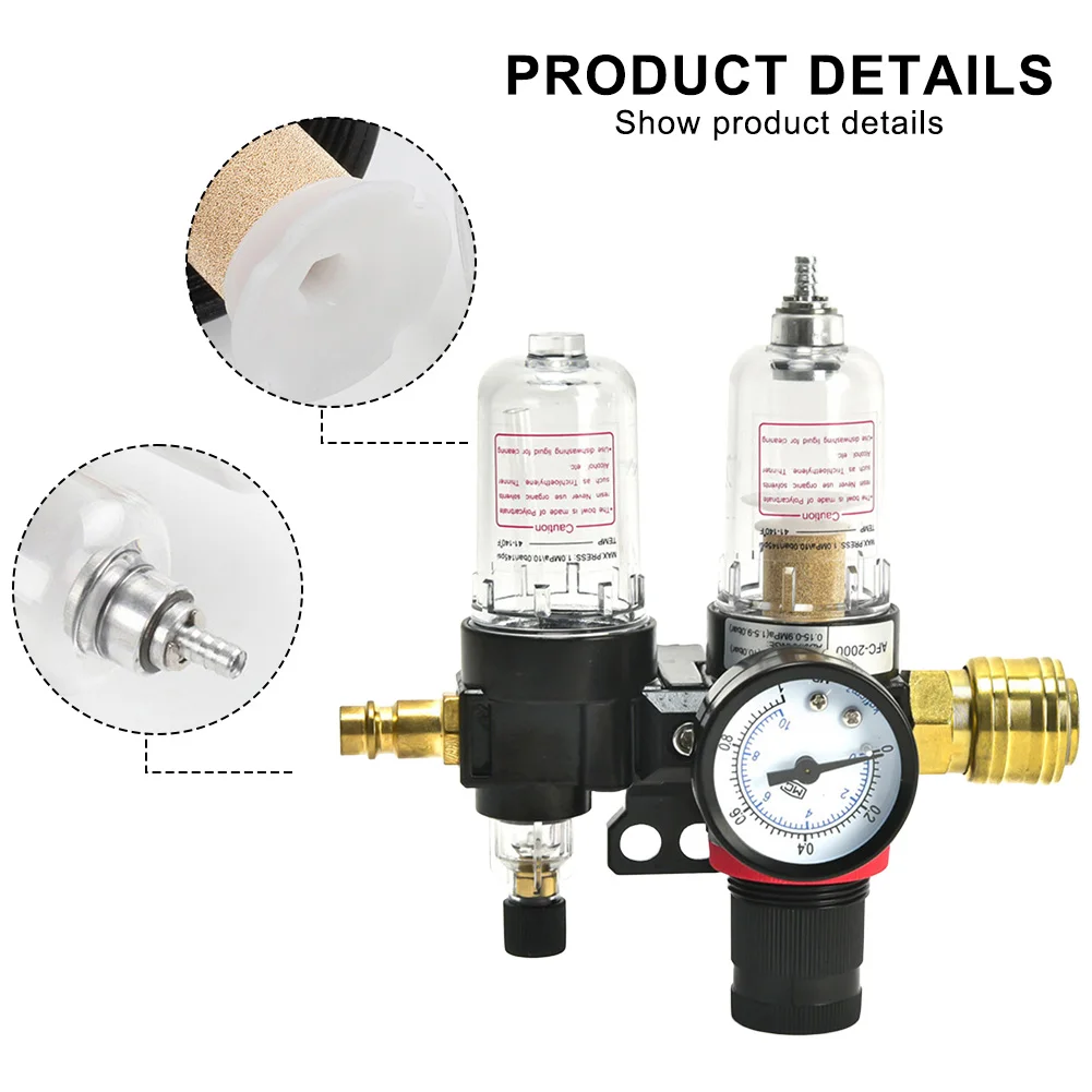 

Air Treatment Unit AFC2000 with Oil Water Separator Regulator and G1/4in Meter for Consistent Air Purity and Pressure Control