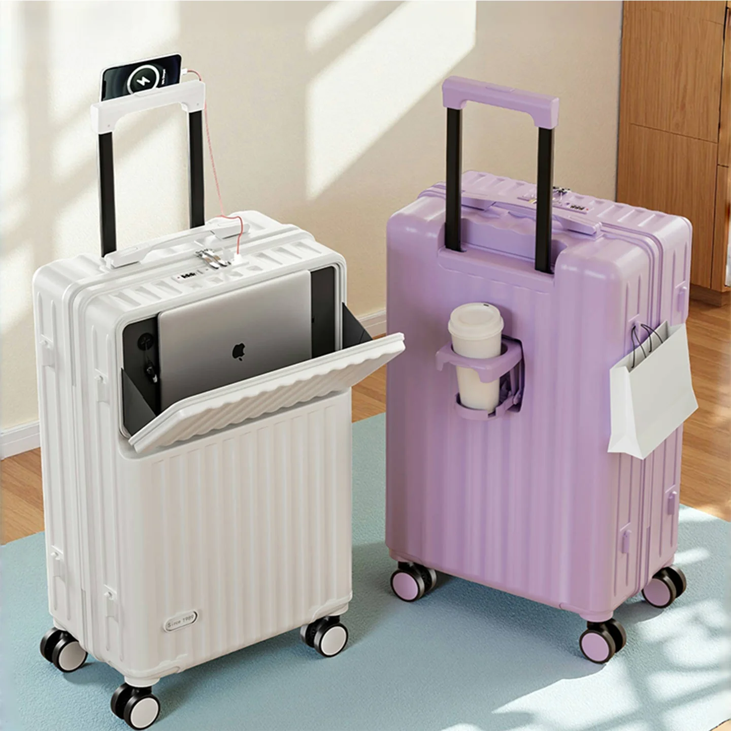 valigia-da-viaggio-cool-bear-per-donna-nuovo-modello-compatto-con-apertura-frontale-20-pollici-alto-valore-estetico