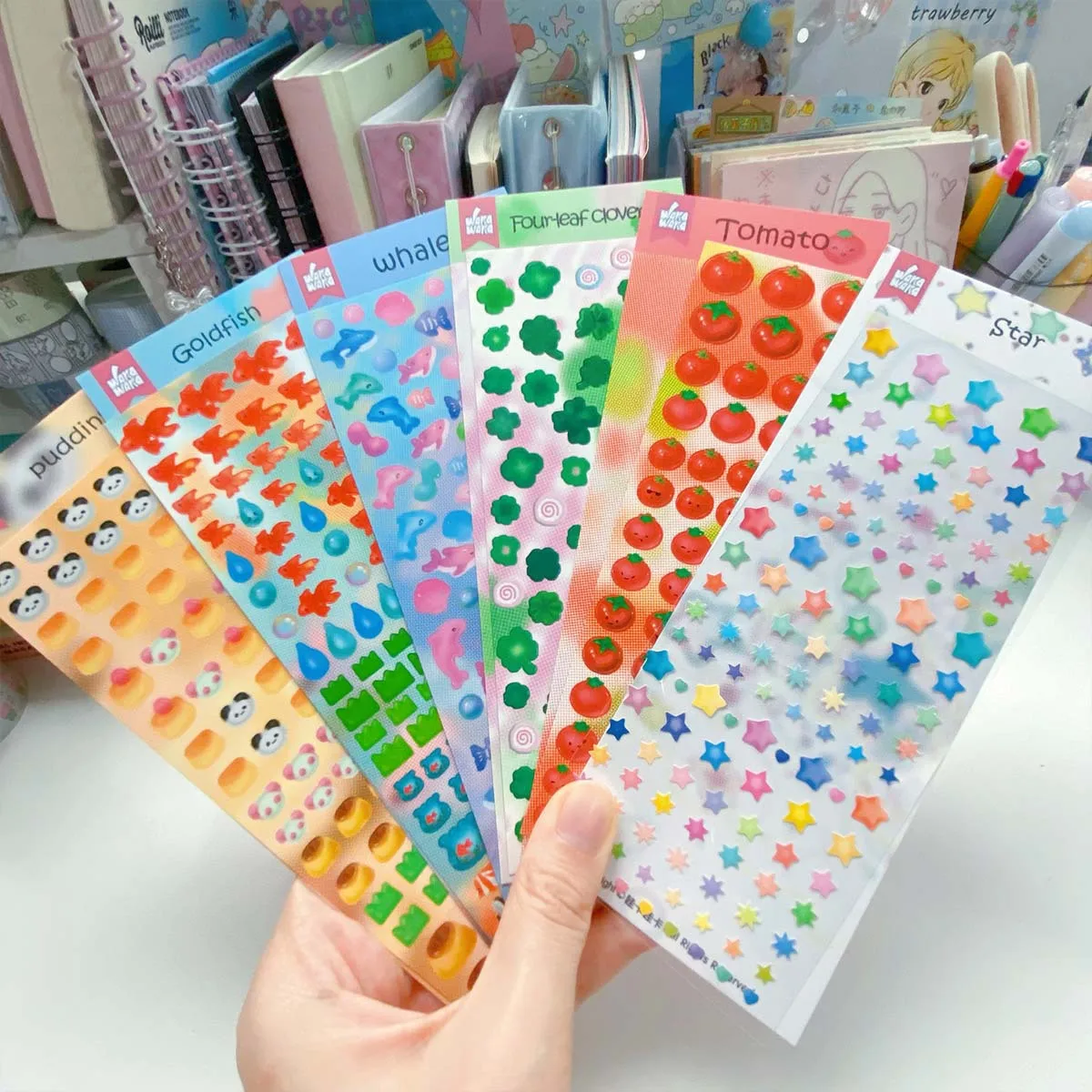 

1 Pc Cute Cartoon Star Tomato Goldfish Vintage Sticker DIY Scrapbooking Journaling Decoration Collage Supplies Phone Back Deco