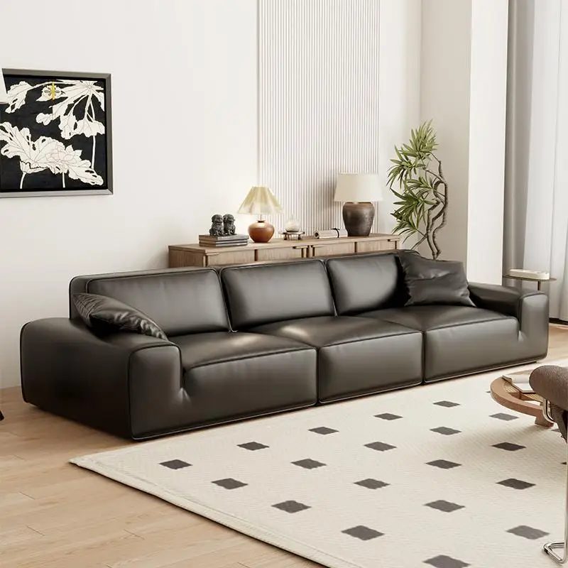 

Designer Black Living Room Sofas Classic Leather Soft Lounge Lazy Sofa Cheap Luxury Modern Couch Wohnzimmer Furniture For Home