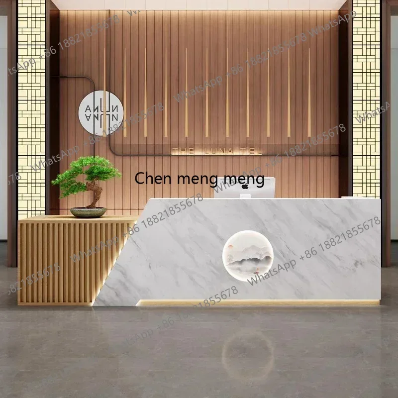 X188 Design Console Store Reception Desk Simple Cabinet Cashier Table Standing Reception Desk Aesthetic Mostrador Salon Furnitur