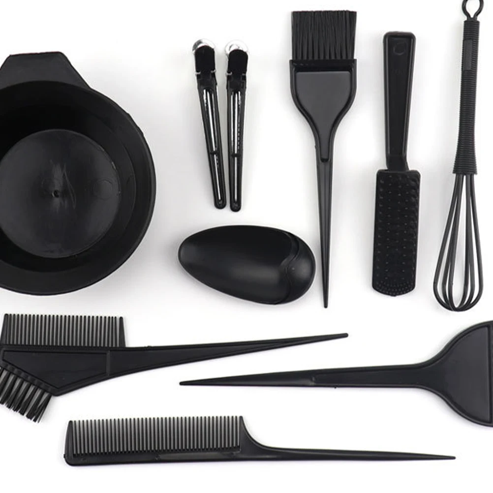 

12 шт., парикмахерский набор, безопасный, не вредный, субстанции, легко держать, аксессуары для салона, черные инструменты для окрашивания волос, парикмахерский набор