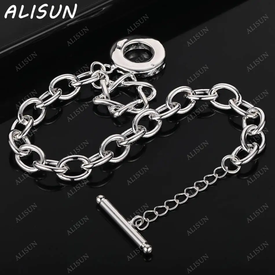 

ALISUN 925 Sterling Silver Hexagram Pendant Bracelets For Women Charm Trend Birthday Gifts Fashion Party Fine Jewelry