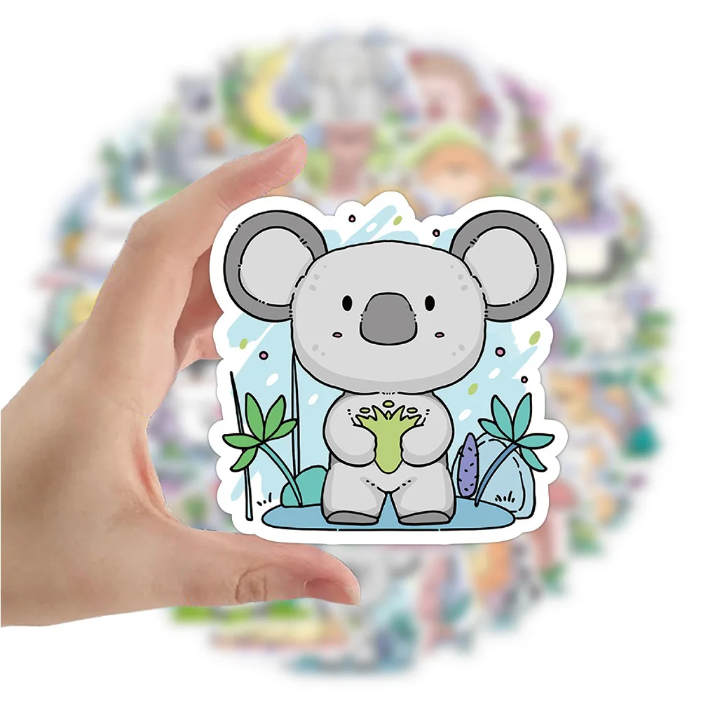 Pegatinas de dibujos animados de animales Kawaii para niños, pegatinas decorativas para álbum de recortes, planificador diario, impermeable, venta al por mayor, 10/30/60 piezas