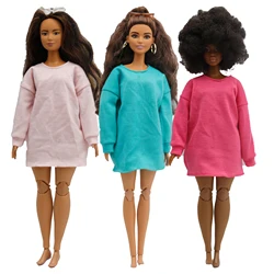 Doll clothing  30cm 1/6 Three colors of loose pink hoodie dressDaily Wear Accessories Clothes for Barbies doll