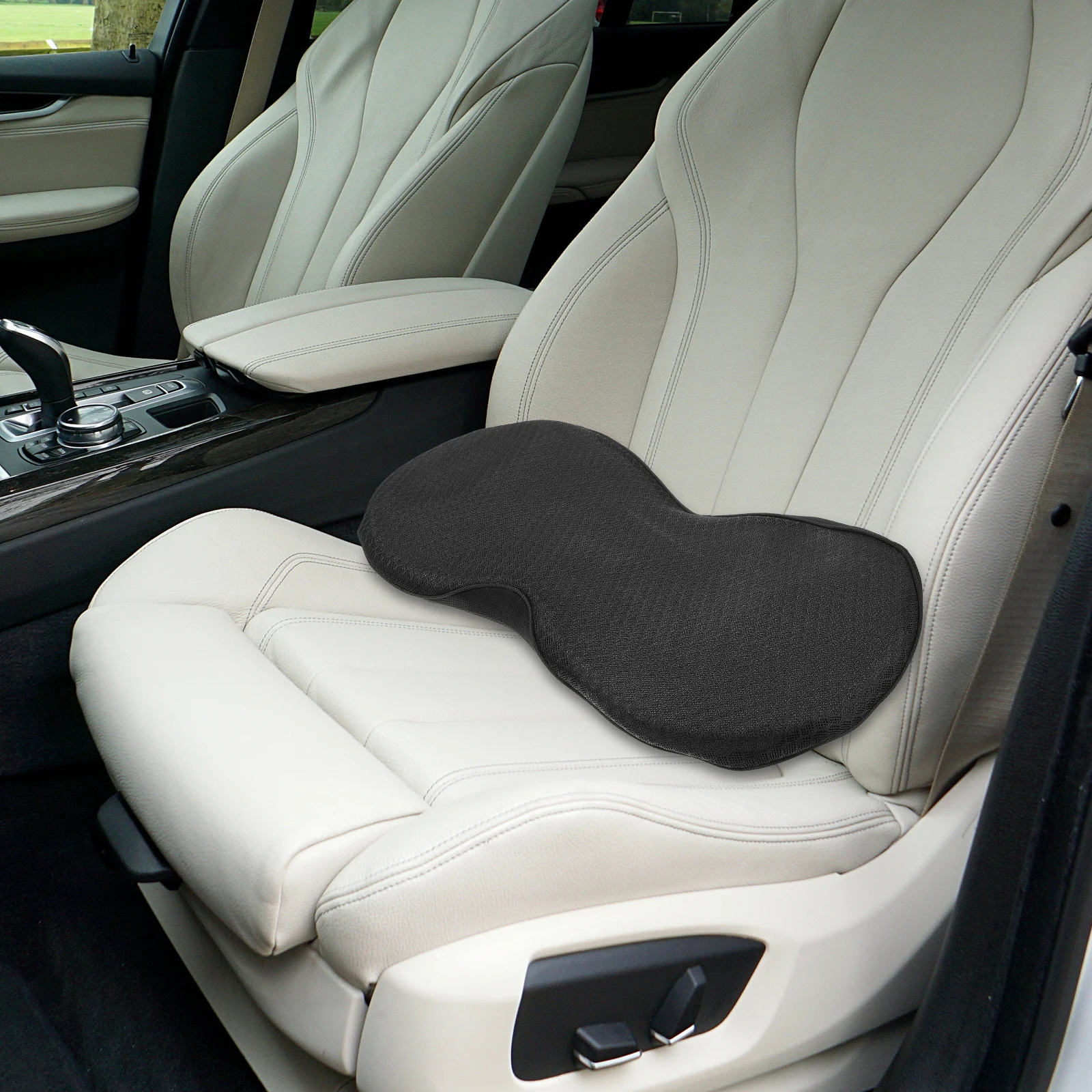 

Heightened Pad Driving Comfort Memory Foam Lumbar Support Breathable Mesh Seat Cushion Mat Pad Driving