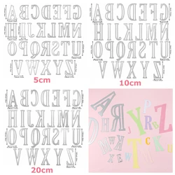 26pcs/set Alphabets Metal Cutting Dies 5/10/20cm Capital Letter Mould Knife for DIY Scrapbooking Paper Album Card Crafting