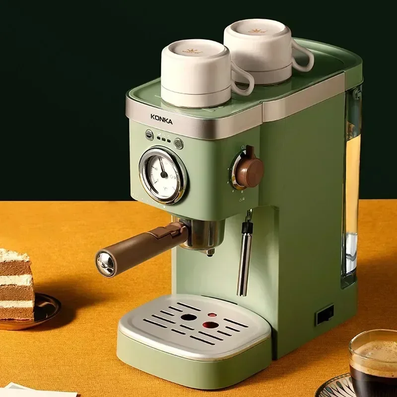 Home espresso machine retro green coffee pot powder capsule espresso brewing coffee drinks