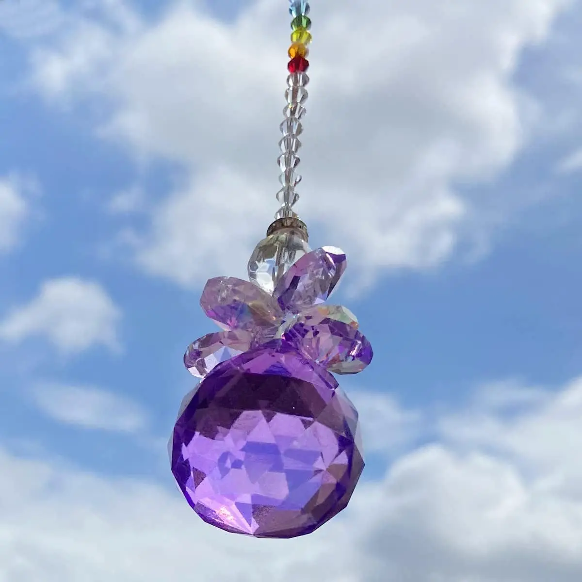 

Champagne Diamond Transparent Glass Crystal Ball Prism Pendant Hanging Rainbow Maker Suitable for Window Mirrors