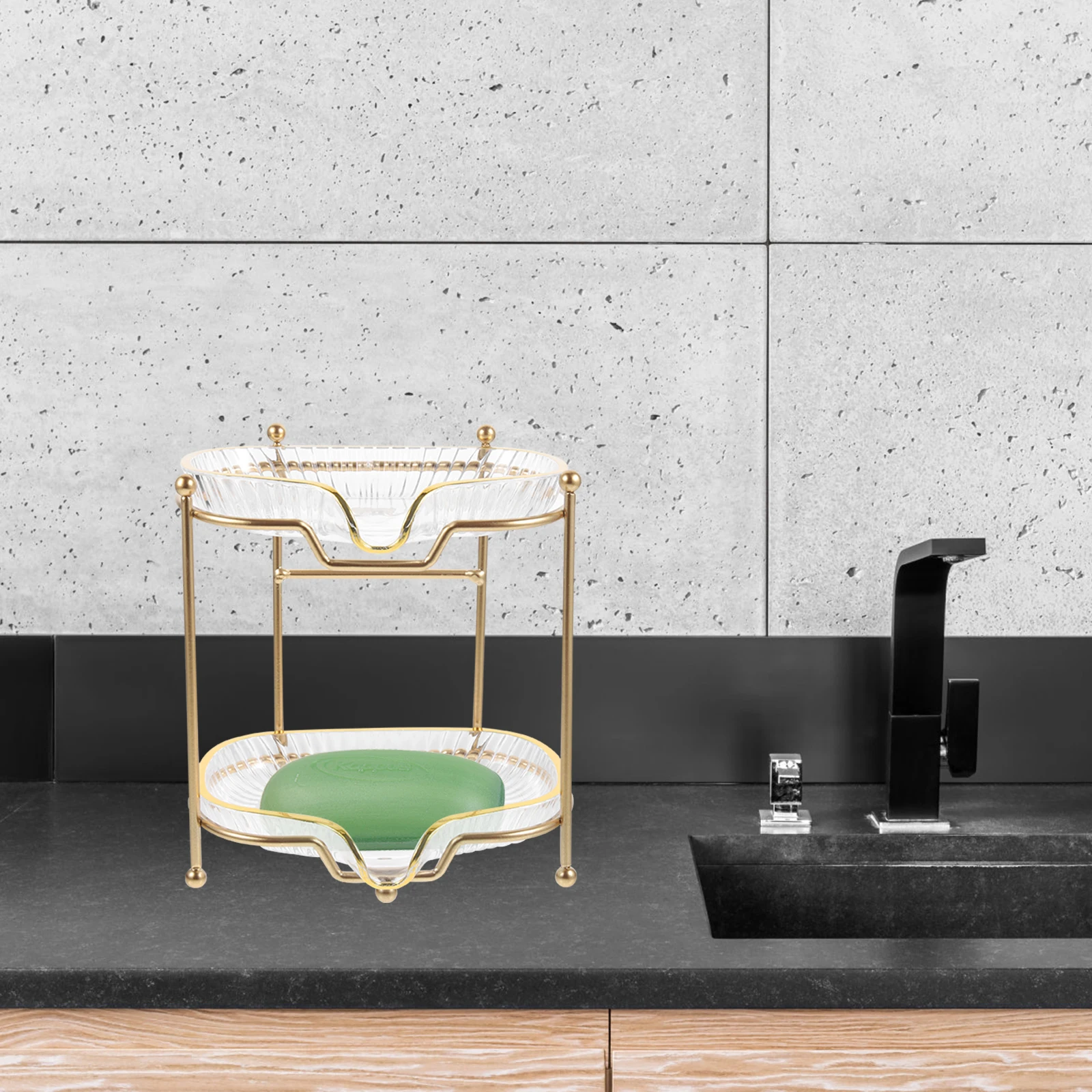 

Double Layer Holder Self Draining Tray Storage Bathroom Bar Soap Draining Holder Kitchen Balcony Travel