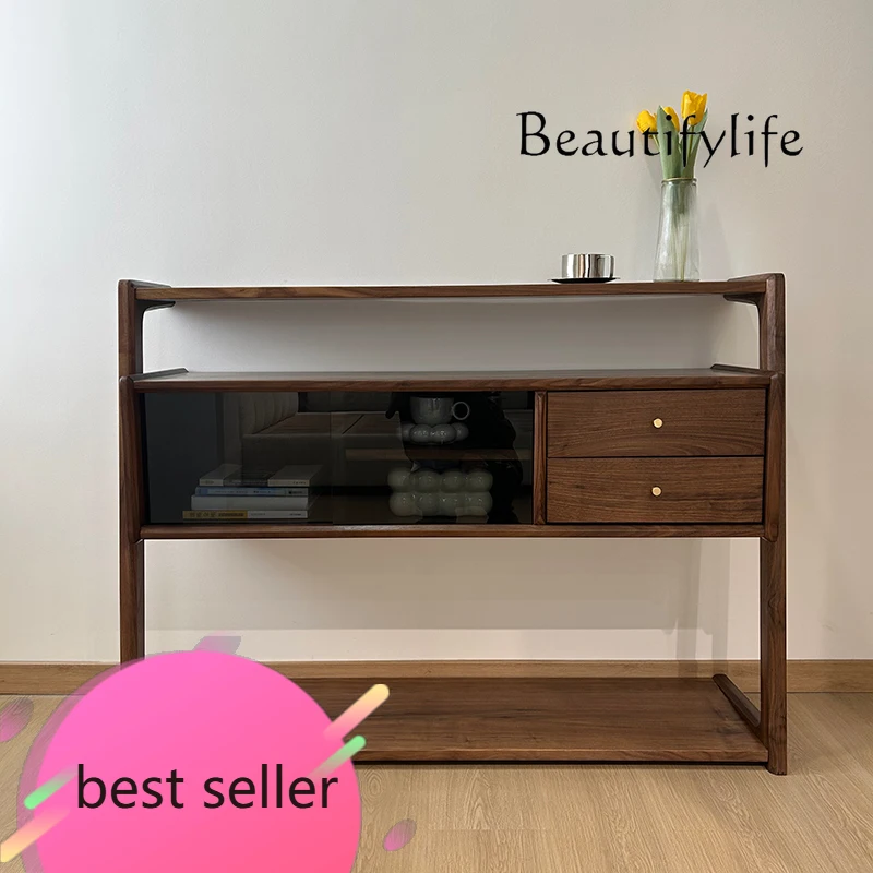 

F Living Room, Entrance Cabinet, North American Black Walnut Log Table, Counter, Foyer, Strip Cabinet, Nordic Multi-purpose Lock