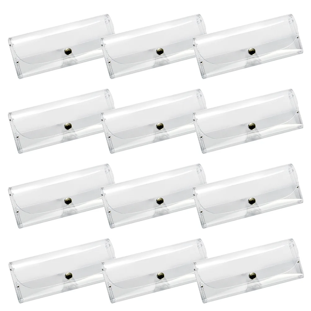 

12 Pcs Transparent Box Glasses Case Miss Reading Storage Boxes Pvc Clear Eyeglasses Women's Cases