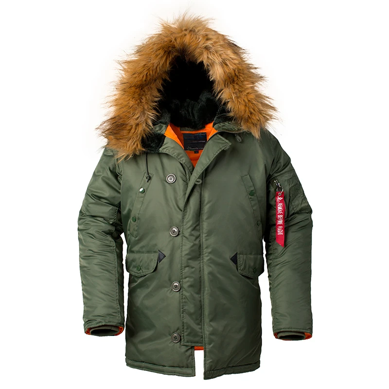 2024 Winter Puffer Men Long Куртка Аляска Coat Military Fur Hood Warm Tactical Bomber Army Korean Thick Parka Male Clothes ZL525