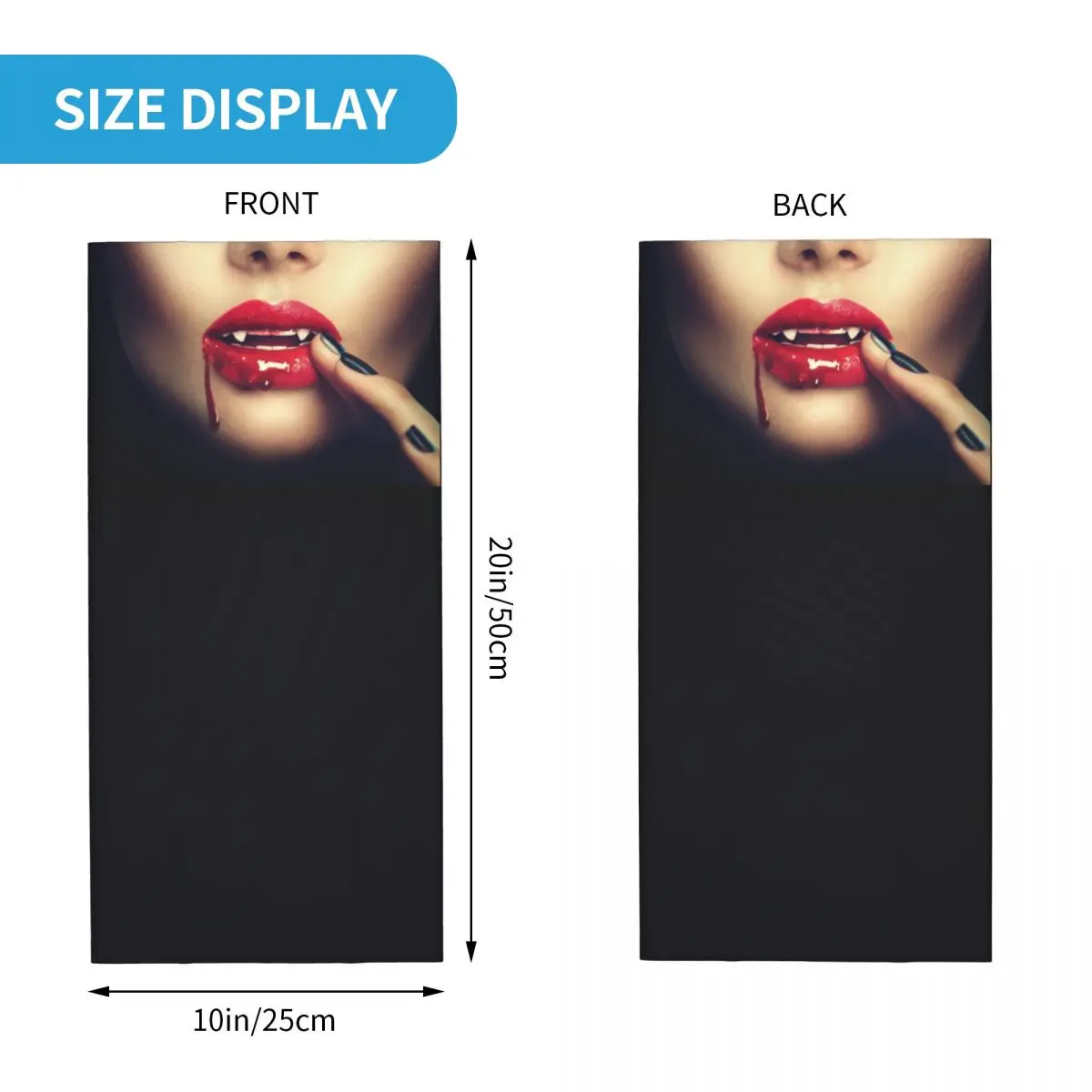 カスタムヴァンパイアファングウィンターヘッドバンドネックウォーマー男女兼用スキーランニングチューブスカーフホラースレイヤーフェイスバンダナゲイター