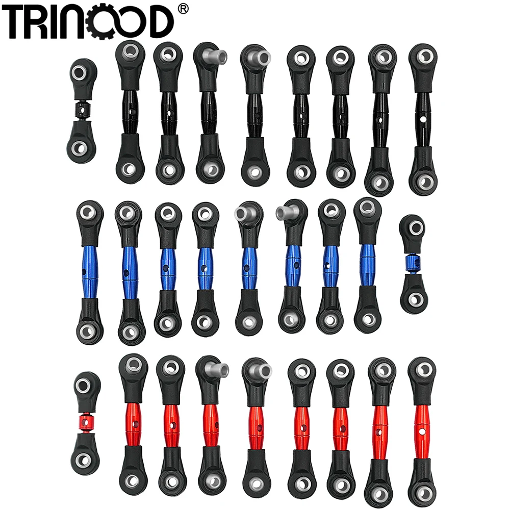 TRINOOD Set tirante in alluminio Collegamento sterzo regolabile Servo Link Pull Rod per parti Ford Bronco 1/10 GT4-TEC 2.0