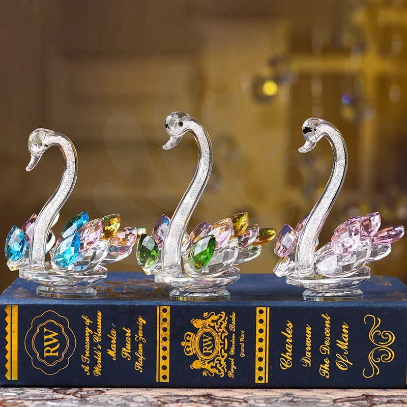 

X-21 crystal glass handicraft swan decoration home ornament