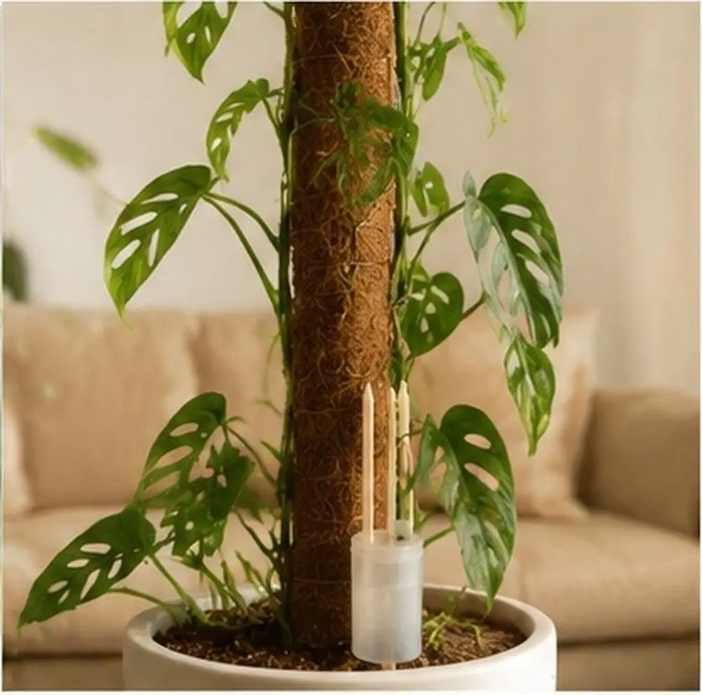 4pcs Self-Watering Planter Inserts with Adjustable Flow Dripper for Moss Pole, Monstera & Pothos Indoor Plants
