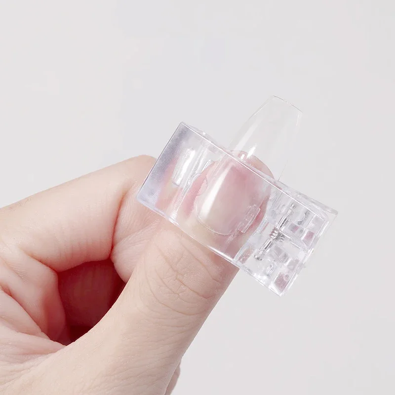 Extensión de esmalte de uñas acrílicas, pinzas UV de 1/5/10 piezas, para construcción de uñas de Gel transparente, herramienta para dedos