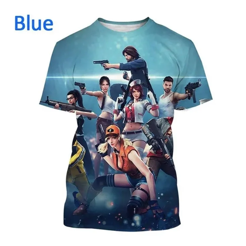 Hot Game Free Fire Graphic Tshirts For Men Women 3D Printed Unisex Cool Casual Crew Neck Tee Top Kids Hip Hop T-shirt Streetwear