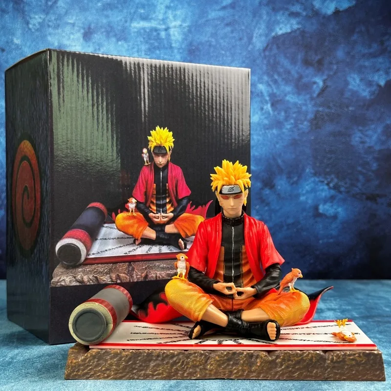 

2026Naruto Series Figure Scroll Sitting in Meditation Whirlpool Naruto Desktop Decoration Anime Figurine Model