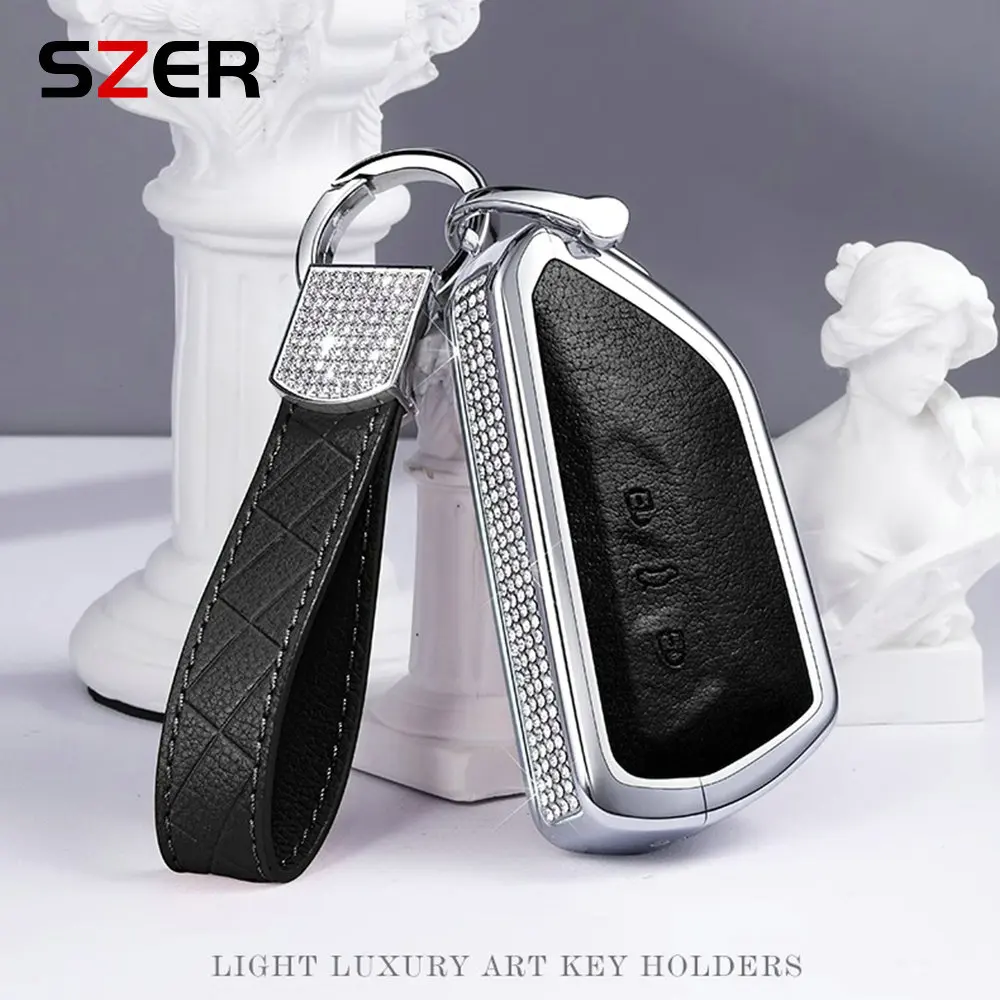 سبيكة جلدية حالة مفتاح السيارة ، غطاء قذيفة لفولكسفاغن فولكس فاجن جولف 8 ، MK8 ID-4 ، ID-6 ، سكودا اوكتافيا A8 ، مقعد ليون فر ، MK4 كوبرا ، الموضة #2