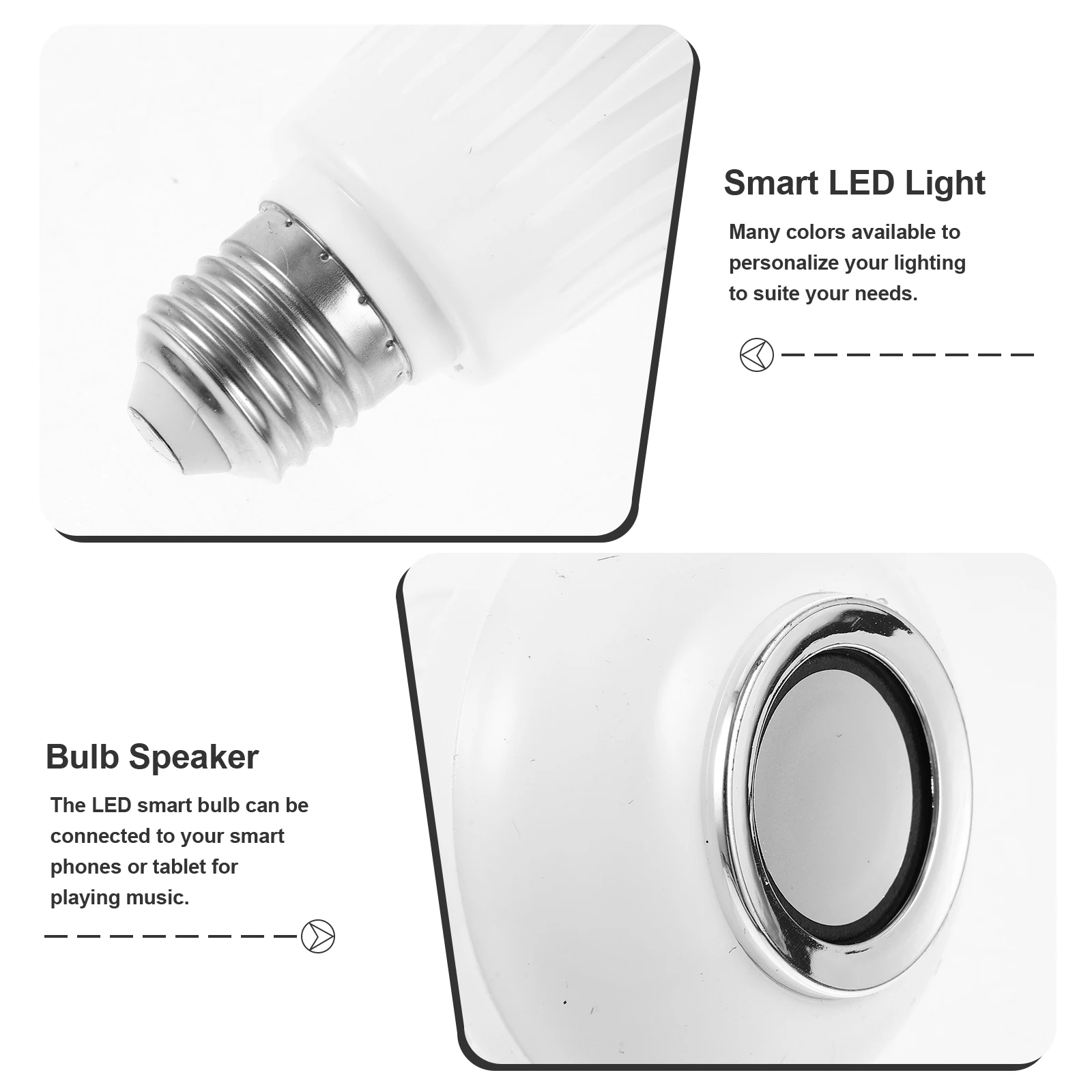 

Smart LED Light Bulb Speaker Rgb Color Changing 135x95x95cm Dimmable Music Lamp for Home Party Decor Multicolored