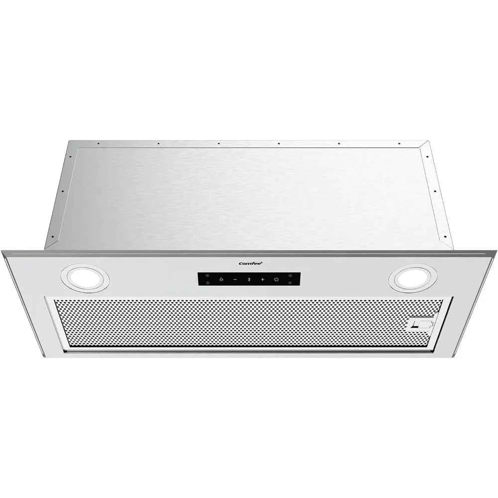 

Range Hood 27 inch, Built-in/Insert Vent Hood 450 CFM, 3 Speed Gesture Sensing & Touch Control Panel Stainless Steel